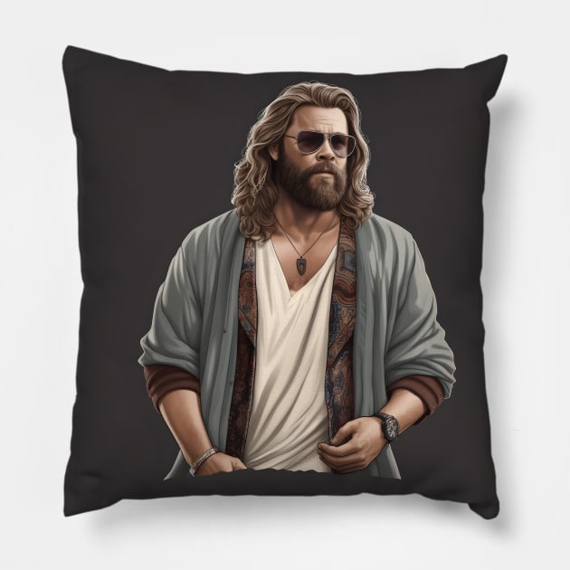 Fat Thor The Dude Pillow by Grassroots Green