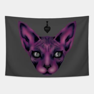 Sphynx cat in darkness Tapestry