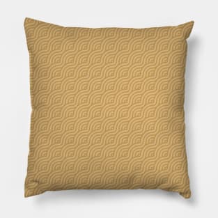 Japanese beige waves pattern Pillow