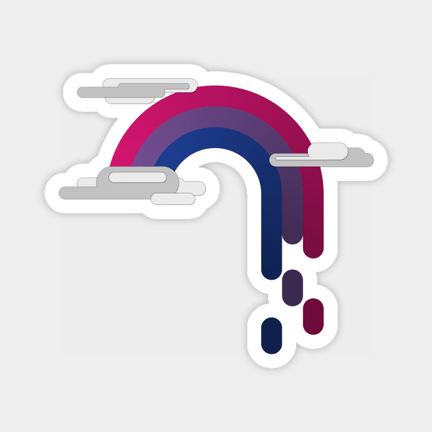 Bisexual Pride Flag Minimalist Drip Rainbow Design Magnet by LiveLoudGraphics