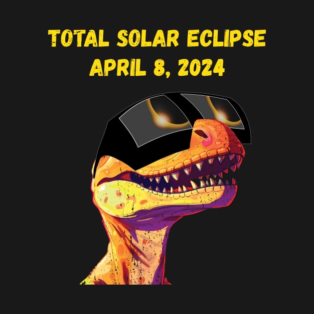 Total Solar Eclipse Grunge Dinosaur by Rocky Ro Designs