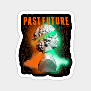 Janus Mythology Vaporwave Orange and Green Sea Magnet