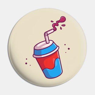 Juice Cup Cartoon Pin