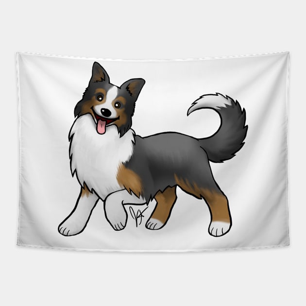 Dog - Border Collie - Tri-Color Tapestry by Jen's Dogs Custom Gifts and Designs