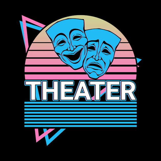 Theater Mask Drama Comedy Tragedy Theatre Mask Retro Gift by Alex21