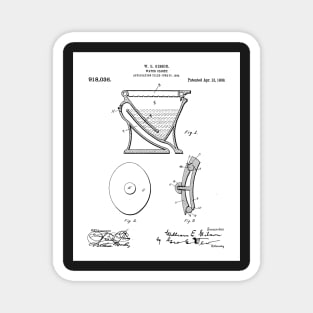 Toilet Patent - Bathroom Art - Black And White Magnet