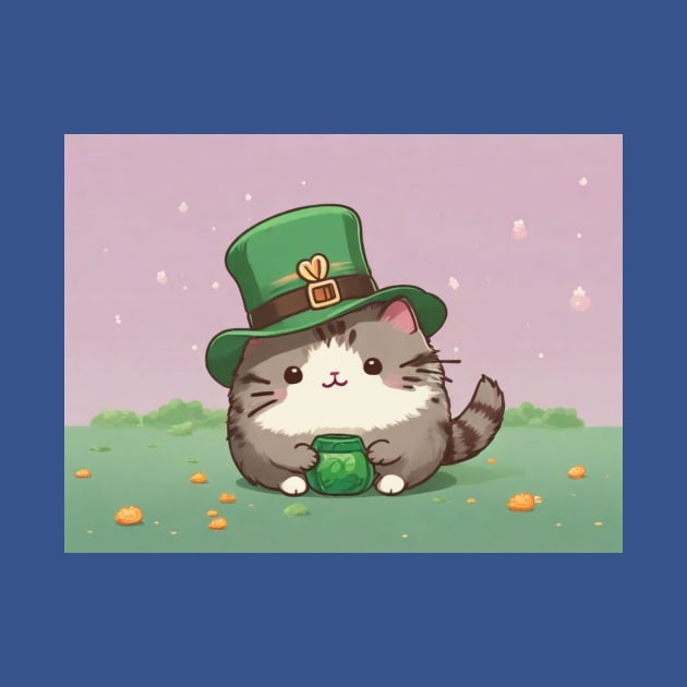 Cute St. Paddy's day pusheen by Love of animals