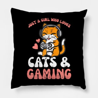 Just  Cats Gaming Video  Women Girls Kids Pillow