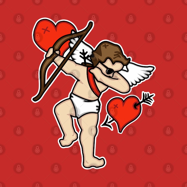 Dabbing Cupid Funny Valentines Day Gift Idea by ChattanoogaTshirt