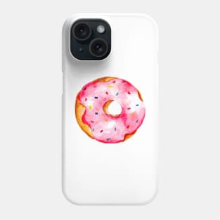 Cute Pink Watercolor Donut Rainbow Sprinkles Phone Case