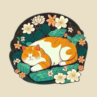 Sleepy Tropical Kitty T-Shirt