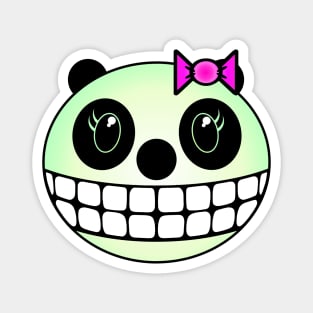 Panda Girl - Green with Pink Bow Magnet