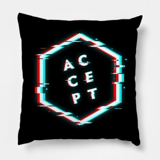 ACCEPT POLYGON GLITCH Pillow