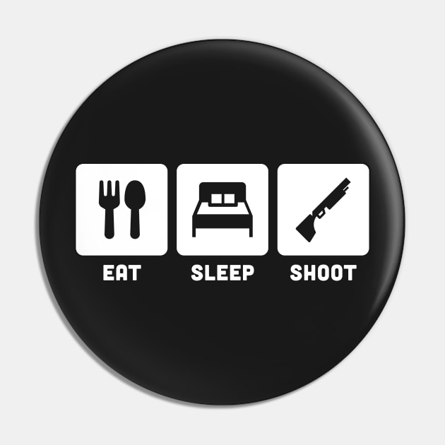 Eat, Sleep, Shoot | Shotgun & Skeet Shooting Pin by MeatMan