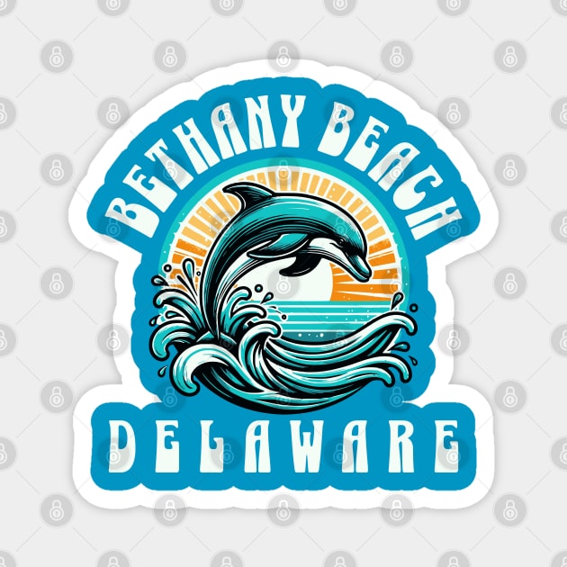 Bethany Beach Dolphin Fun Magnet by TeaTimeTs