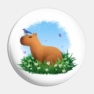 Peaceful Capybara Pin