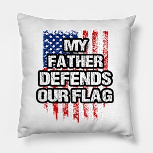 American Flag Military Clothing To Salute Veteran Father Pillow