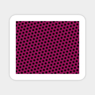 Pattern hexagonal pink on black background Magnet