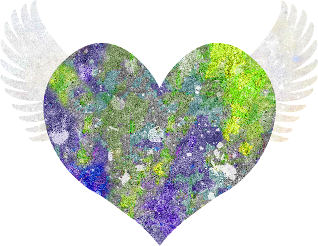 Colorful Heart of Stone - Green and Violet Kids T-Shirt by RawSunArt