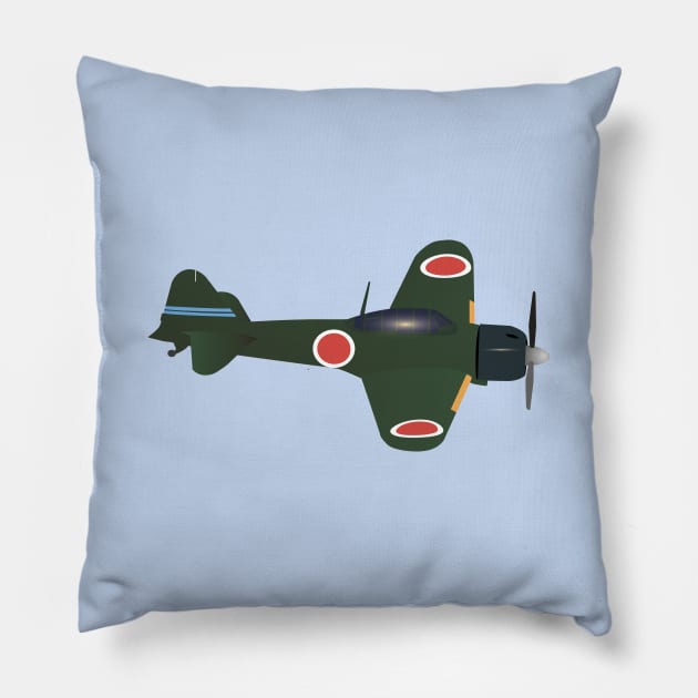 Japanese WWII Zero Fighter Plane Pillow by NorseTech