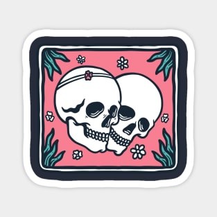 Valentine's Couple Skulls Magnet