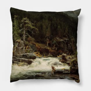 Waterfall in Telemark by August Cappelen Pillow