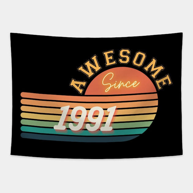 Awesome since 1991 Tapestry by Qibar Design