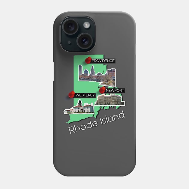 Rhode Island Map Phone Case by Laybov