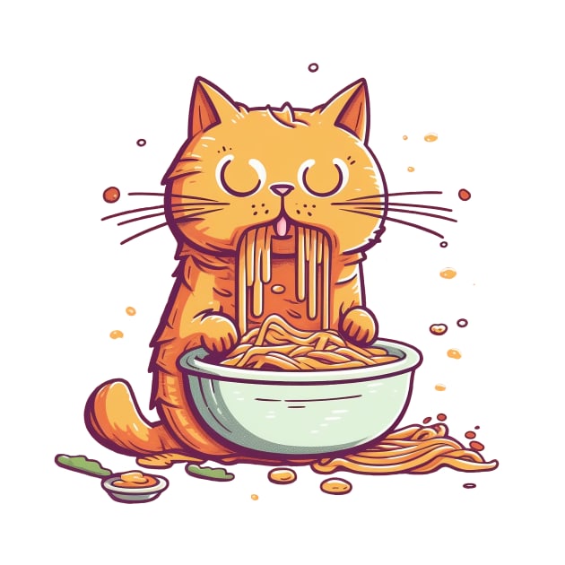 cat eating spaghetti meme by adigitaldreamer