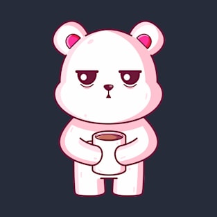 Cute polar bear drinking coffee T-Shirt