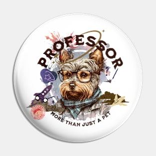 Professor dog - part-time pet logo Pin