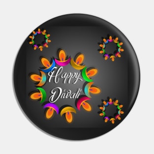 Diwali greeting with a message Happy Diwali Pin