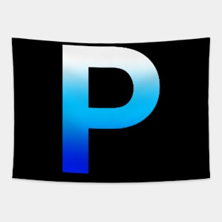 Blue Letter P Tapestry