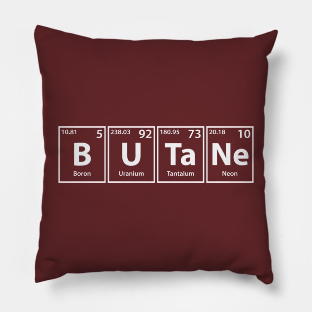Butane (B-U-Ta-Ne) Periodic Elements Spelling Pillow by cerebrands