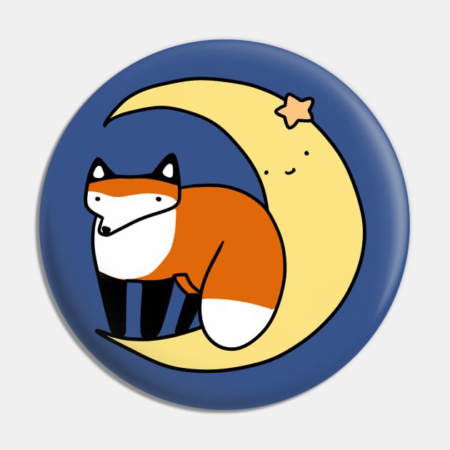 Fox and Moon Pin by saradaboru