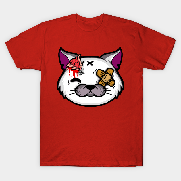 white kitty brain out - Big Cats - T-Shirt