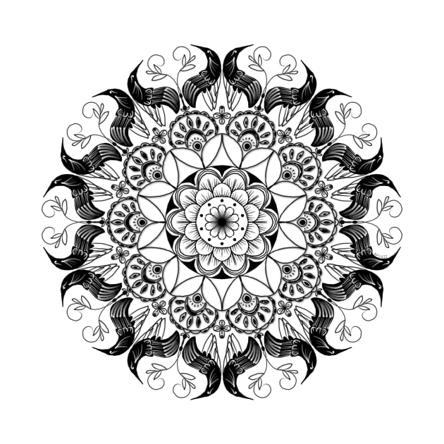 Black Bird Mandala by HealingHearts17