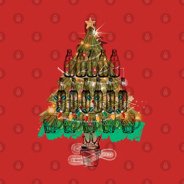 Christmas Tree Made of Beer Bottles by RetroColors