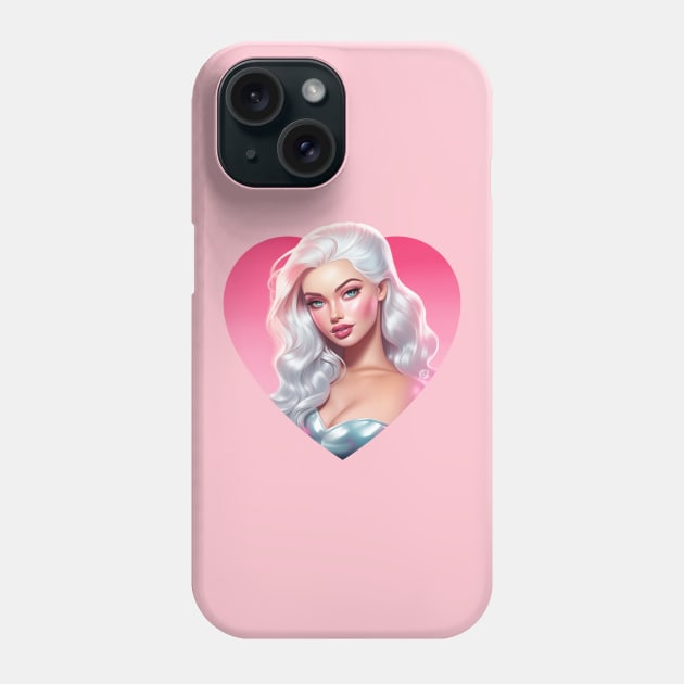 Barbie in Gradient Heart - Romantic - Valentines day Phone Case by Violet77 Studio