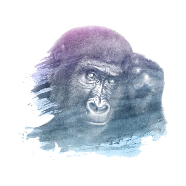 Monkey Superimposed Watercolor by deificusArt