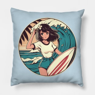 Hawaii Surfer Girl Pillow