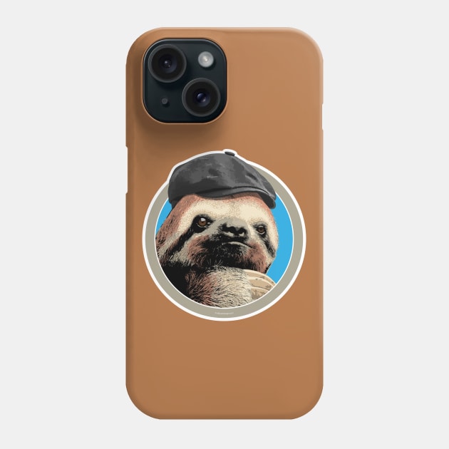 Sloth (in Baker Boy hat) Phone Case by eBrushDesign