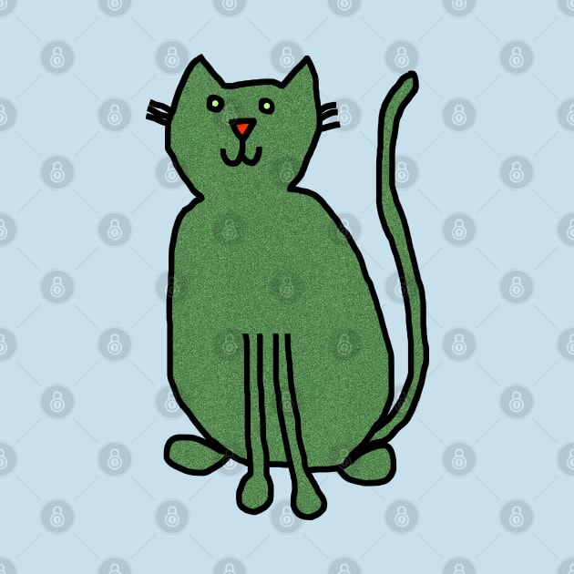 Cat Green Metallic by ellenhenryart