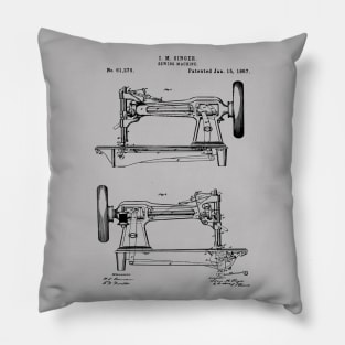 Patent Blueprint 1867 Singer Sewing Machine Pillow