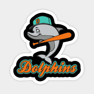 Dolphins Baseball Magnet