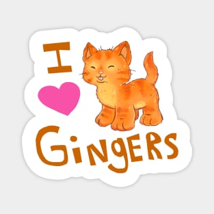 I love Gingers (Cats) (Dark text) Magnet