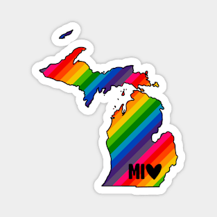 USA States: Michigan (rainbow) Magnet