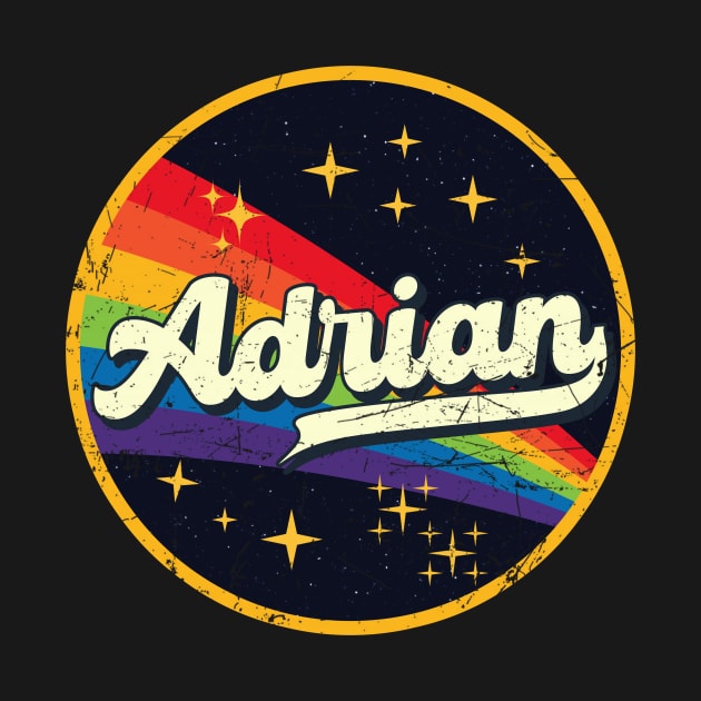 Adrian // Rainbow In Space Vintage Grunge-Style by LMW Art