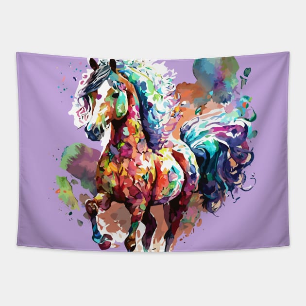 Arabian Horse Digital Watercolor Tapestry by DestructoKitty