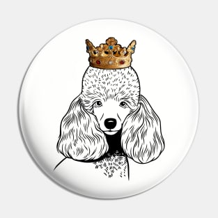 Miniature Poodle Dog King Queen Wearing Crown Pin